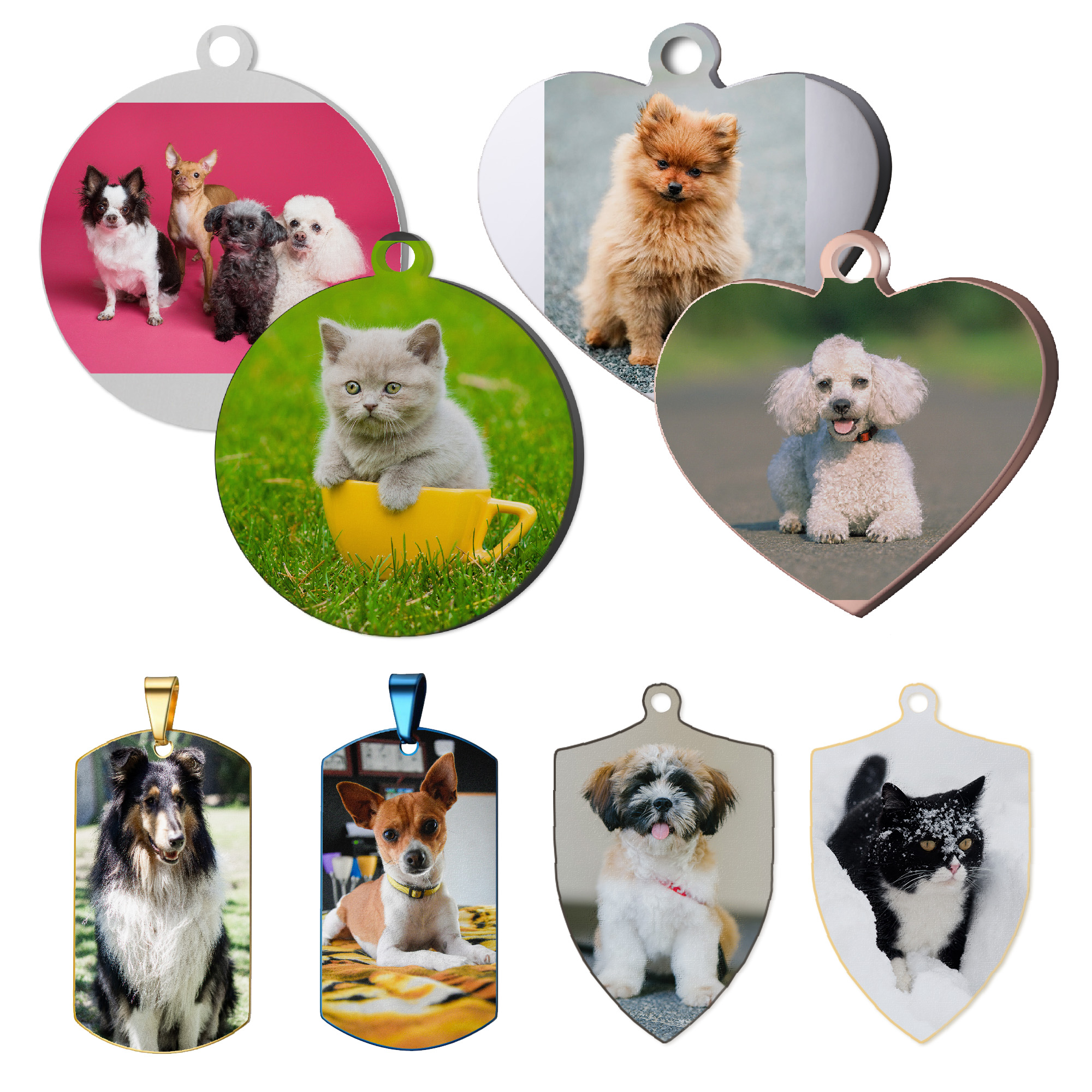 Custom Photo Print Dog Memorial Gifts Personalized Cat Picture Keychain Keyring Pet Portrait Customize Pet Loss Gift