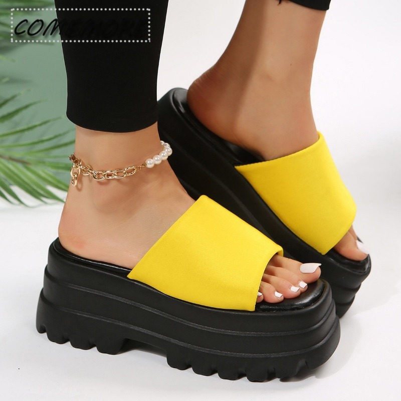 2024 New Summer Spring Brand New Women Platform Sandals Black Chunky Platform Wedges Slipper Sandals Fashion Round Head Outside