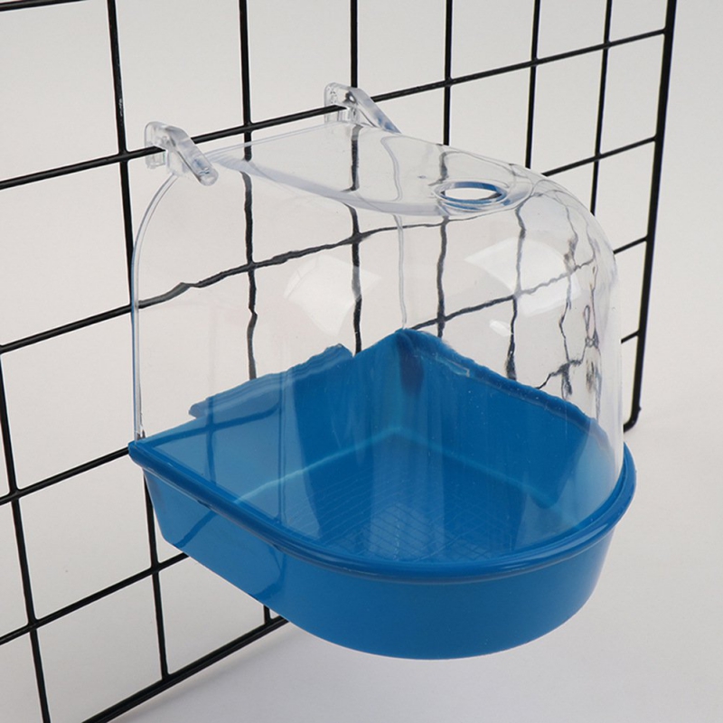 Pet Bird Bath Box Parrot Hanging Bathtub Easy to Install Canary Cage Plastic Case Water Bath Tub For Pet Bird Parrot Shower Bowl