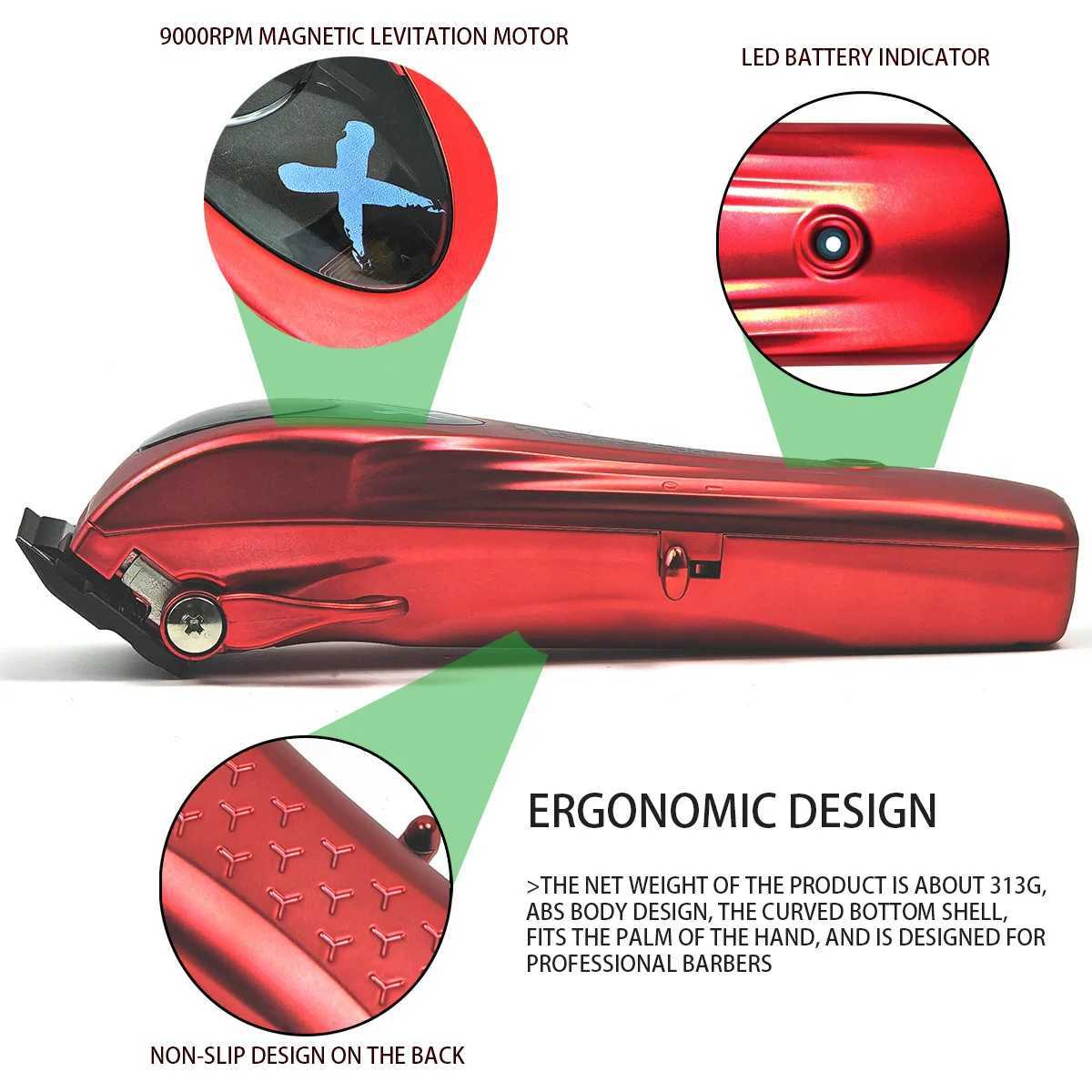 BRDCLIP X1C 9000RPM Magnetic Motor Hair Clipper Professional Hair Clipper with Charging Base Mens Salon Trimmer W240824