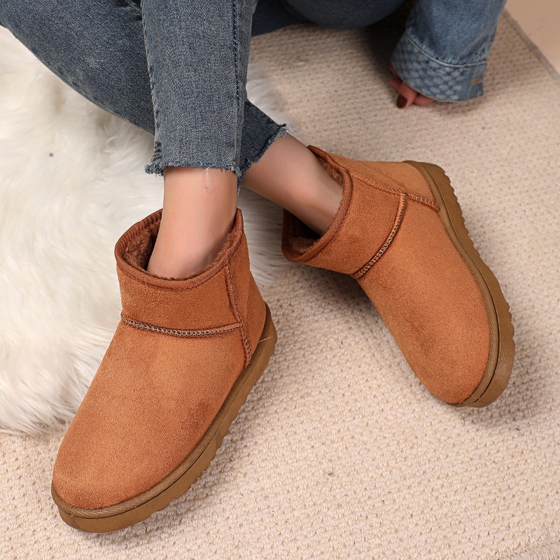 Cotton shoes women's winter boots 2024 new snow boots women plus fleece thickened warm flat short boots women
