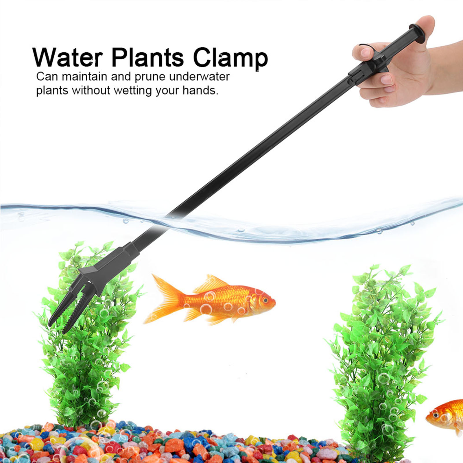 Fish Tank Aquarium Plastic Tweezer Water Plants Algae Plastic Clamp Clip Cleaning Tool