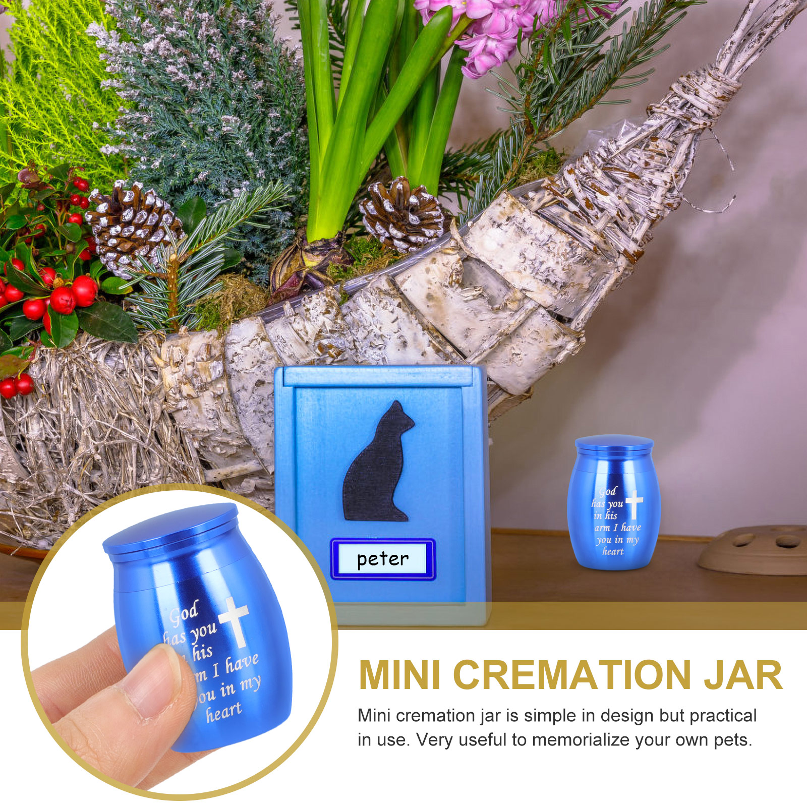 Urn Cremation Urns for Burial Dog Ashes Small Containers Black Human Decorative Baby