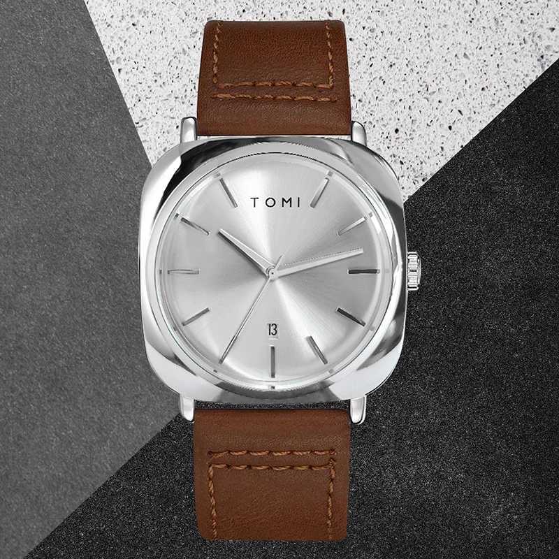 TOMI Mens Fashion Busin Design Square Small Disc High Quality Mini Design Elegant Mens Quartz W250104
