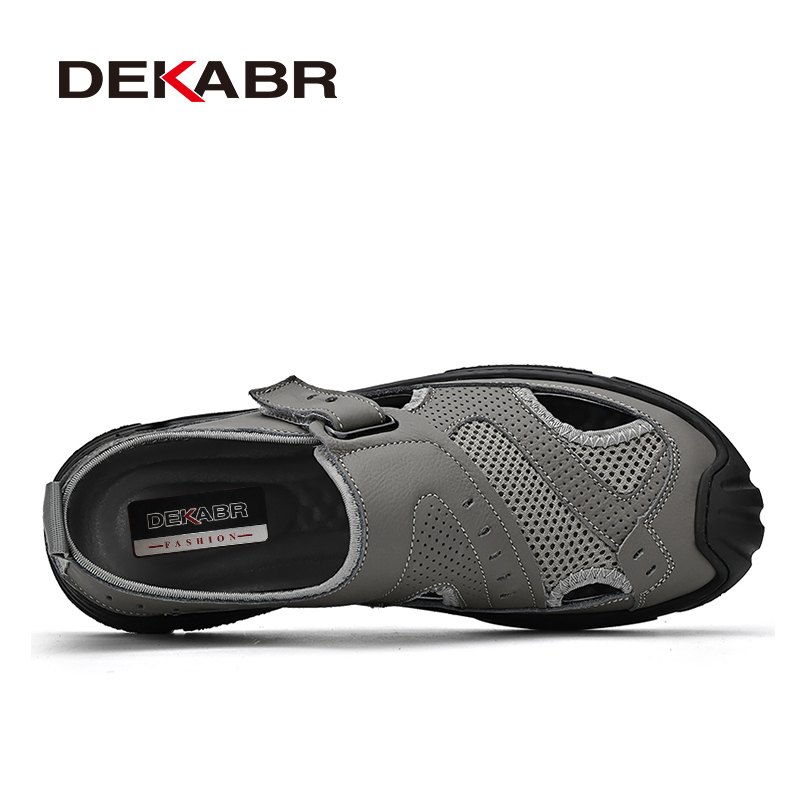DEKABR Casual Sandlas New For Breathable Summer Mesh And Genuine Leather Outdoor Comfortable Men Shoes 3c5d