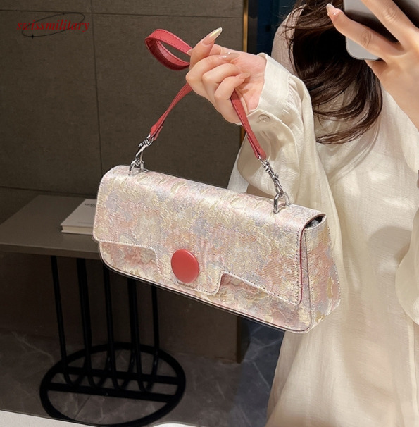 Swissmilitary High end, personalized, niche underarm bag for women, 2024 autumn and winter new fabric shoulder bag, handbag buckle #32