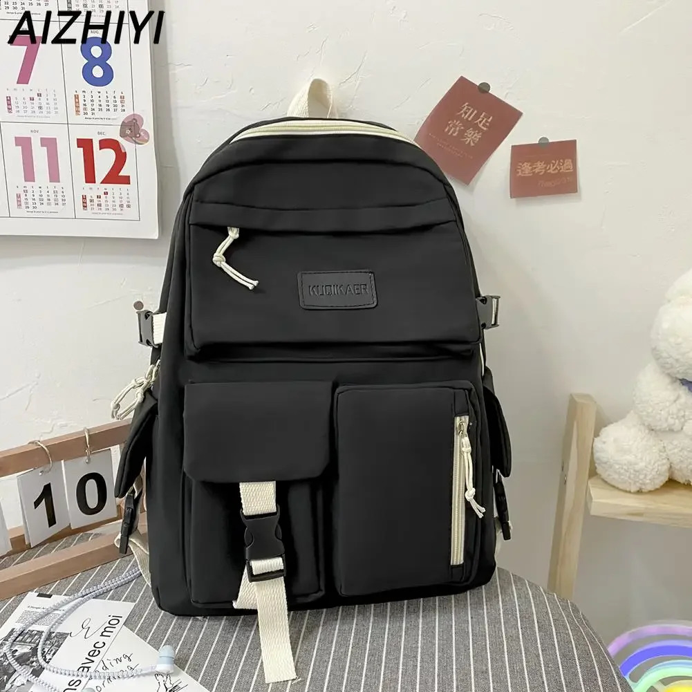 Kawaii Girls School Backpack Fashion Notebook Bag Student Cute Canvas Rucksack Handbag Mochila 240903