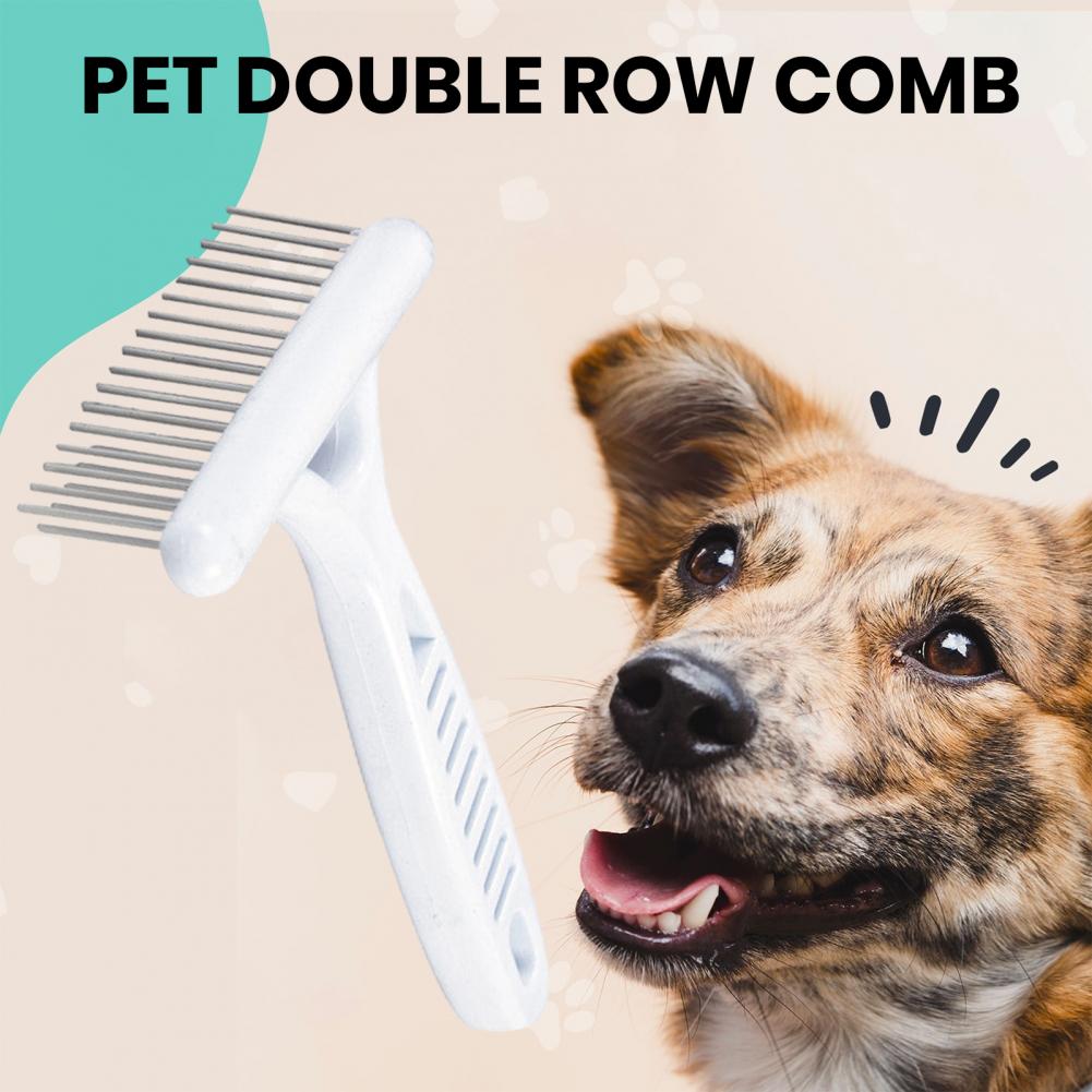 Dog Grooming Tool Pet Hair Removal Tool Stainless Steel Pet Grooming Rake Brush for Short Long Hair Dog Cat Shedding Brush Tool