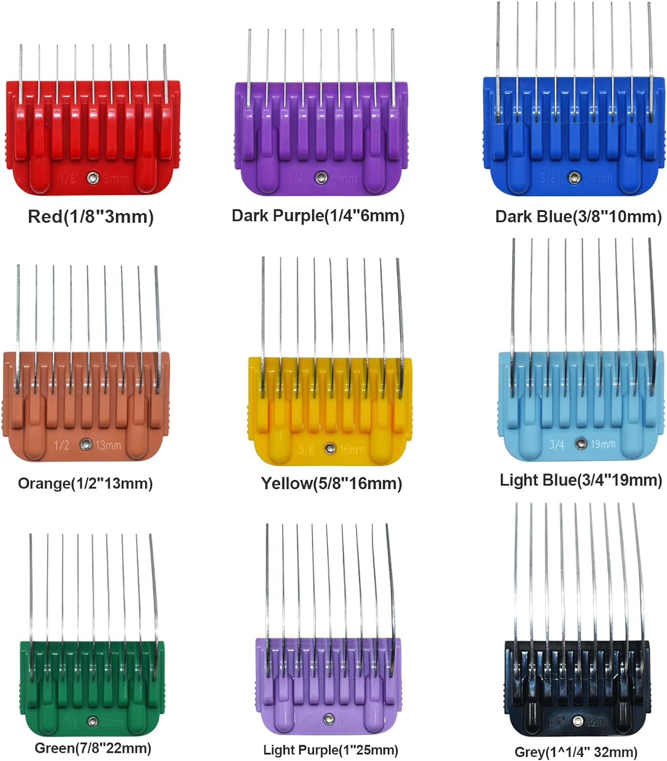 9 Colors Animal Stainless Steel Dog Guide Comb,Only For 10#/15#/30# Detachable Blade,For Andis,Oster A5,Wahl KM Series Clipper