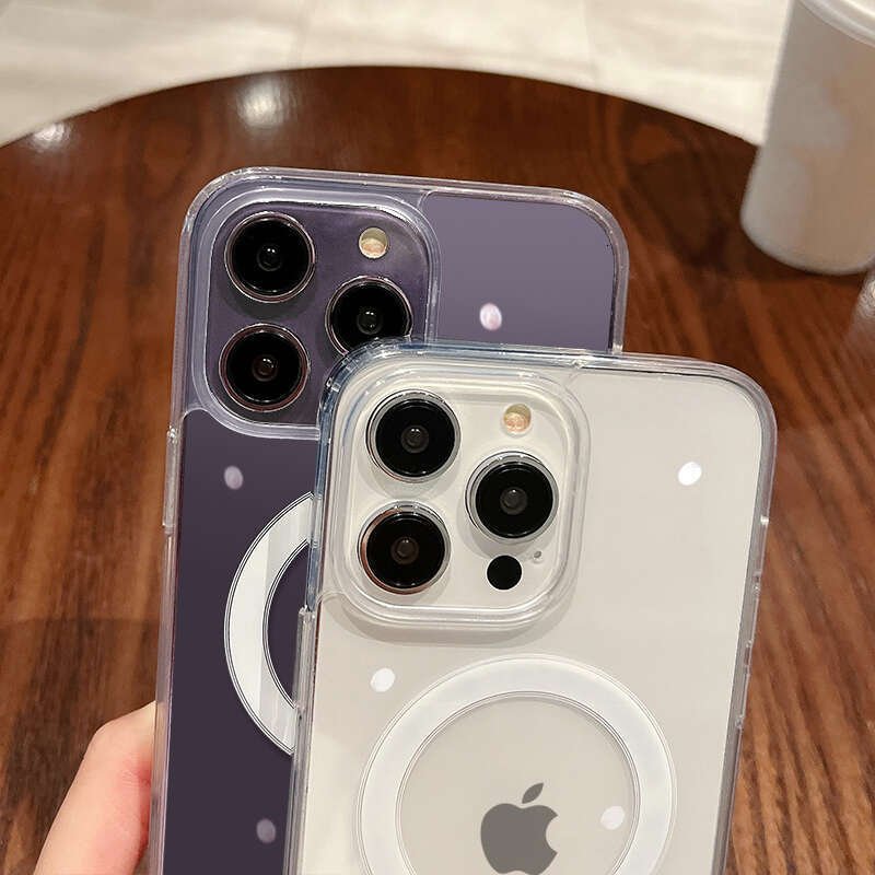 Magesafe Magnetic Transparent Wireless Charge Case For iPhone 11 12 13 14 15 Pro Max Plus Mini X 7 8 SE Shockproof PC Cover