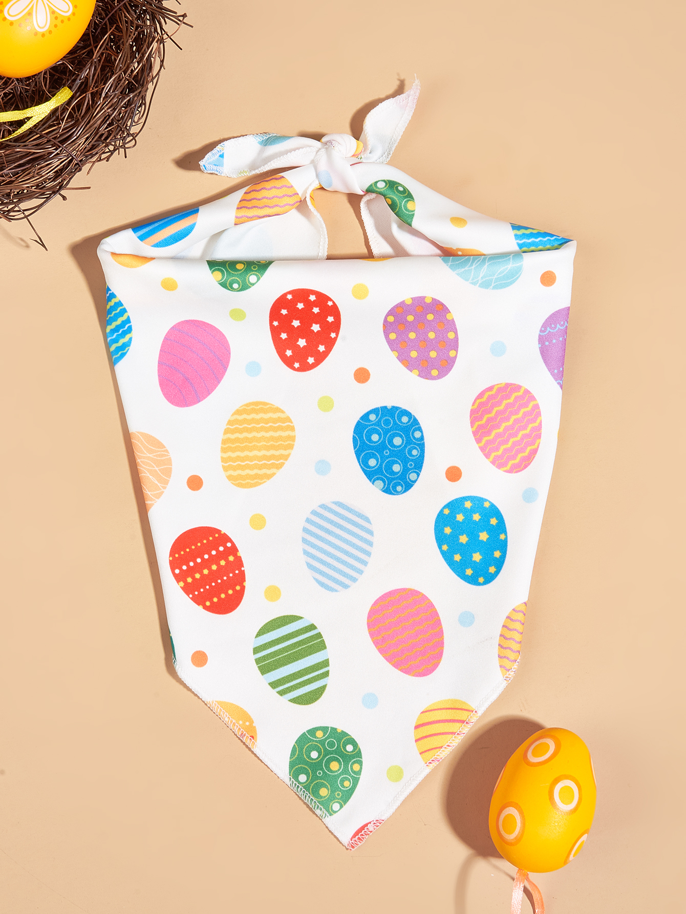 Easter Eggs Dog Bandanas,Triangle Pet Scarf for Boy and Girl, Premium Durable Fabric, Holiday Bandana for Small Medium Large Dog