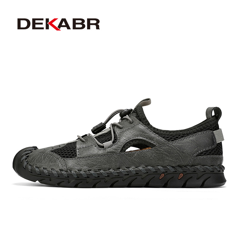 DEKABR Fashion Men Shoes Breathable Summer Mesh Handmade Luxury Casual Shoes Men Plus Size 38-48
