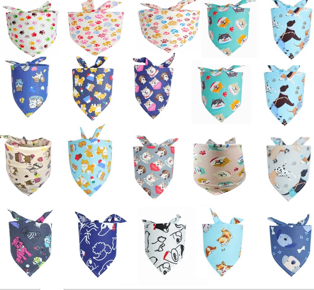 60pcs/lot Dog Puppy Pet bandana cotton bandanas Pet tie Grooming Products HF01