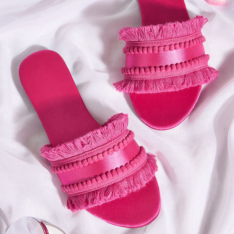 Summer Tassel Slipper for Women Fashion Flat Casual Sandals Luxury Designer Mules Flat Bohemia Beach Shoes Sandalias De Mujer