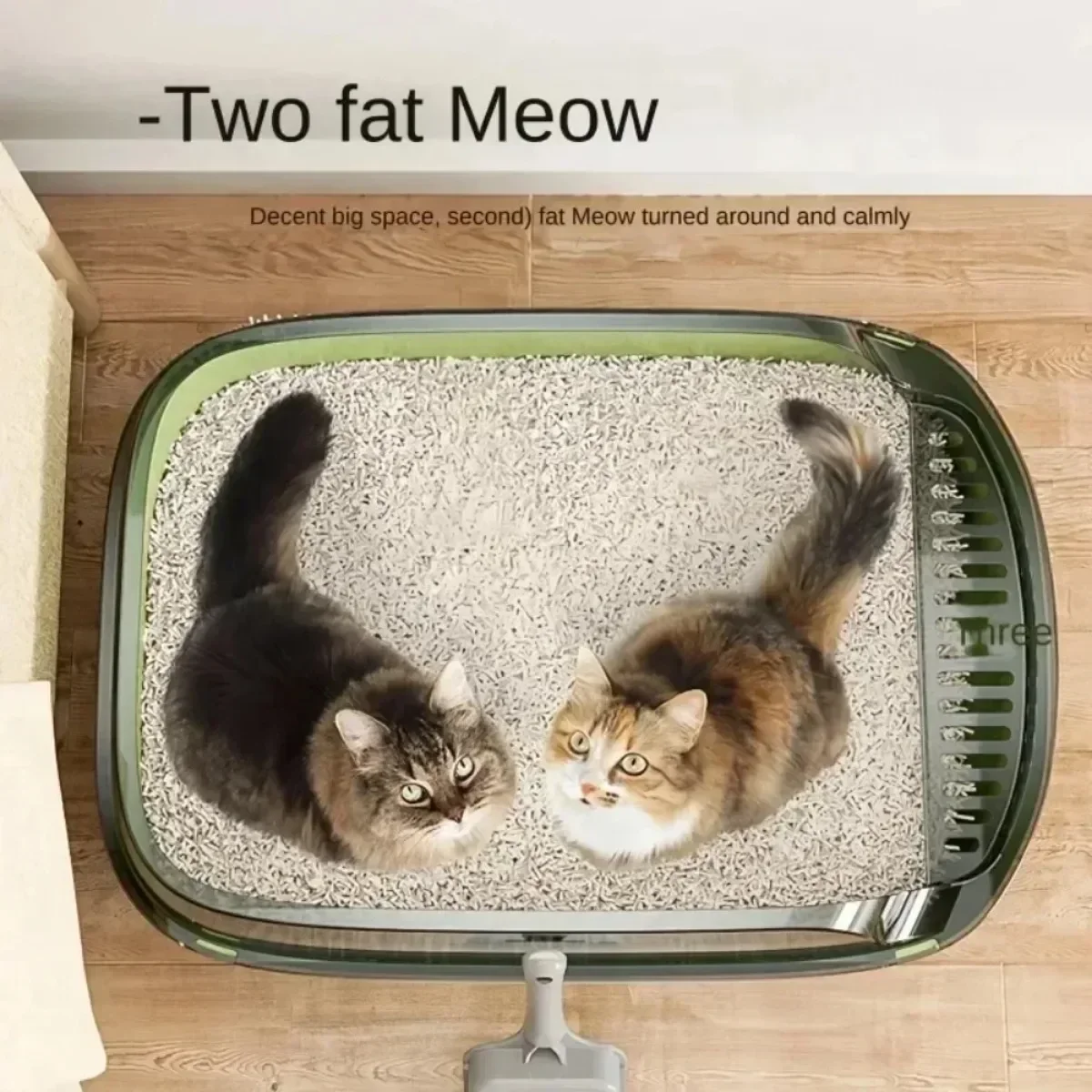 Litter Box Thickened Cat Toilet Semi-enclosed Plastic High Side Splash-proof Cat Toilet Bedpan Complimentary Cleaning Supplies