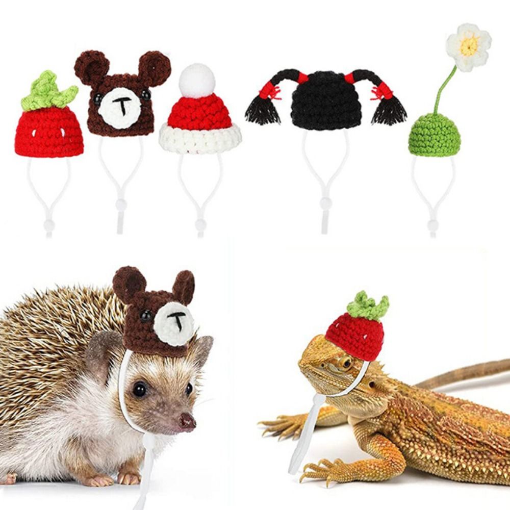 Portable Multi-Type Cartoon Hamster Headwear Handmade Pet Caps Adjustable Headdress Pet Photograph Props Ornaments