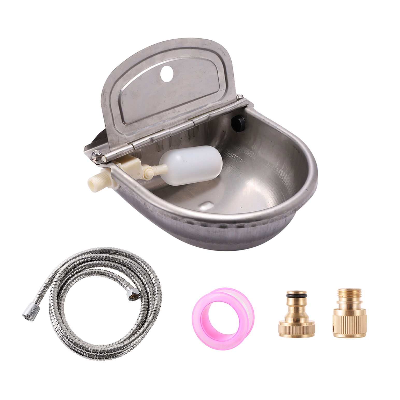 304 Stainless Steel Water Trough Horses Goats Sheep Pig Float Bowl Automatic Waterer Dog Drinking Bowl Cattle Tool Bull Acces