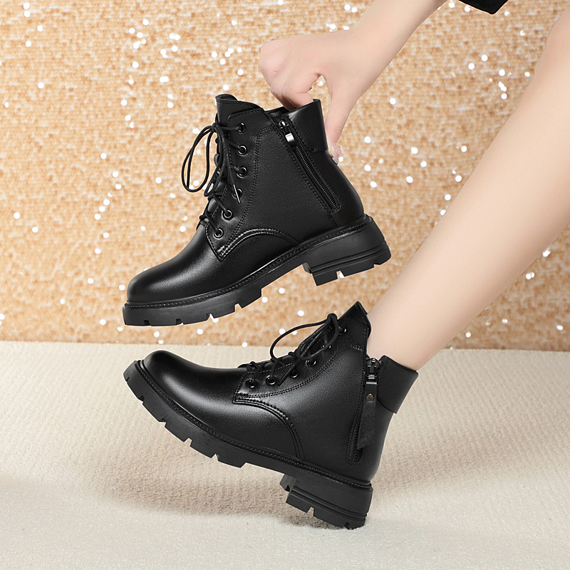 AIYUQI Women Marton Boots Genuine Leather 2024 New Wool Warm Women Winter Boots Fashion British Sstyle Women Snow Boots