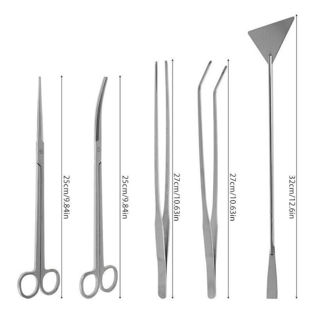 With Storage Bag Aquatic Plant Trim Tool Aquarium Tools Kit Tweezers Scissors Cleaning Tools Plants Wave Scissors