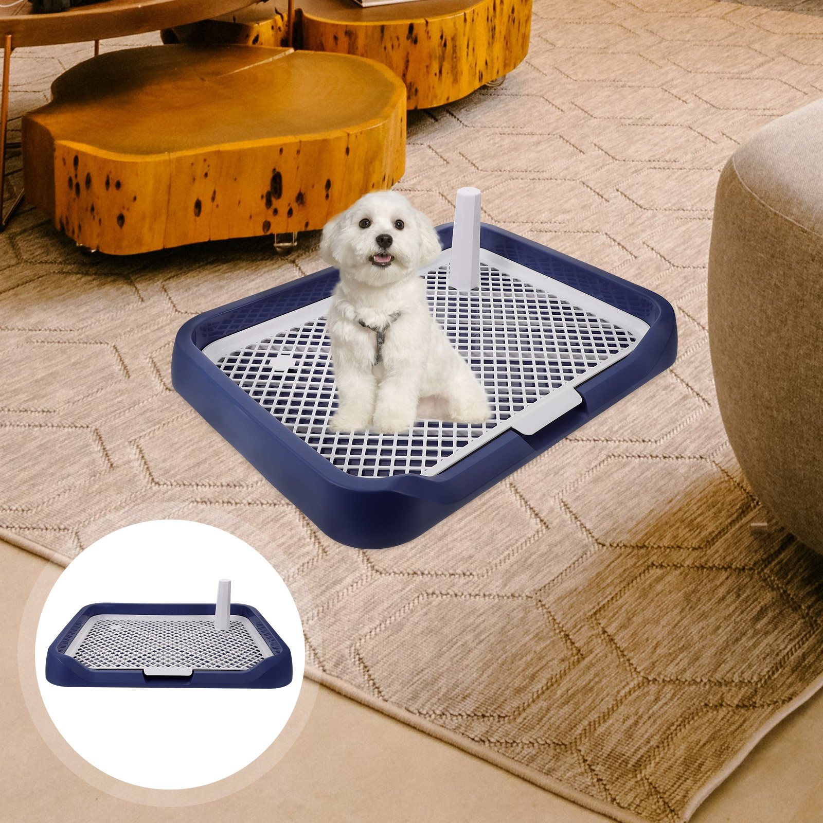 Dog Toilet Pee Pad Puppy Litter Tray Indoor Training Treats Spray for Dogs Poop Home Potty Bath Bedpan Thicken