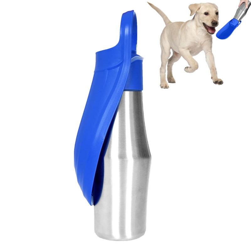 Portable Water Bottle For Dogs 27oz Stainless Steel Travel Water Dispenser Pet Accessories 2 In 1 Dog Water Bowl For Most Sizes