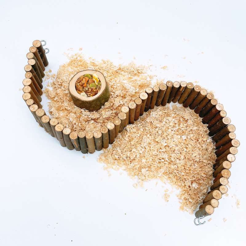 Hamster Wooden Fence Rat Ladder Bridge Toy Wood Ladder Natural Hideout for Small Animals Cage For Rats Hamster Toy D9199