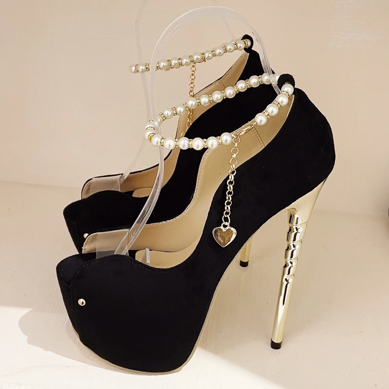 2025 new Eilyken Rivet Extreme Thin High Heels Women Pumps Elegant Wedding Party Prom Shoes Platform Open Toe Buckle Strap Sandals c084