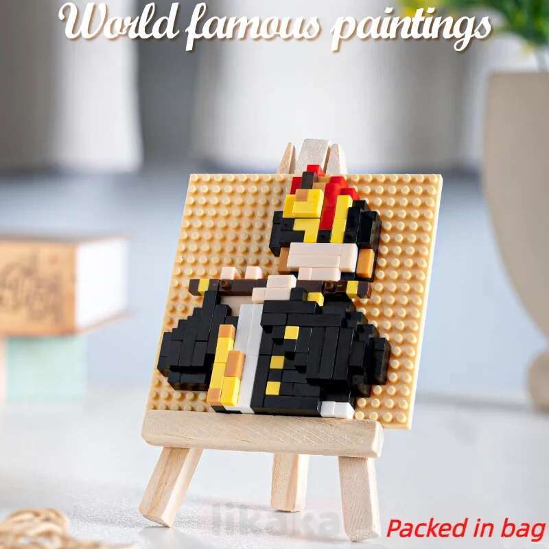 3D Pixel Art Famous Paintings Building Creative Van Gogh Starry Sky Micro Bloc DIY Toys Children's Gift Home Decoration