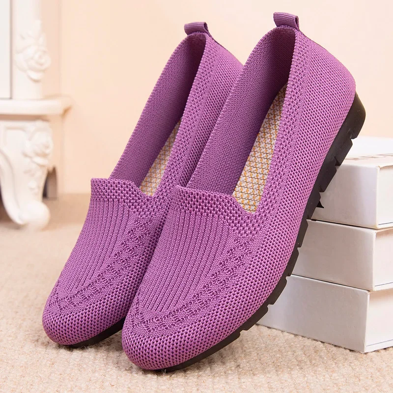 2025 NEW new Women s net shallow mouth flat breathable casual socofy mother shoes women loafers b fa