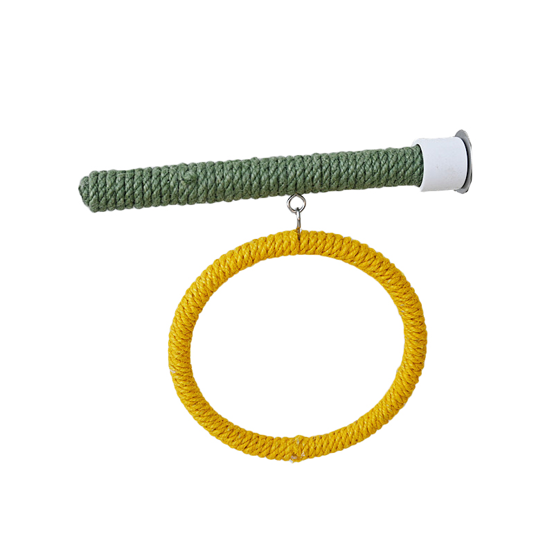 Linen Rope Pet Bird Parrot Stand Toy Chewing Bite Toy Parrot Perch Hanging Cage Swing Rope Ring Stand Climb Toy Bird Supplies