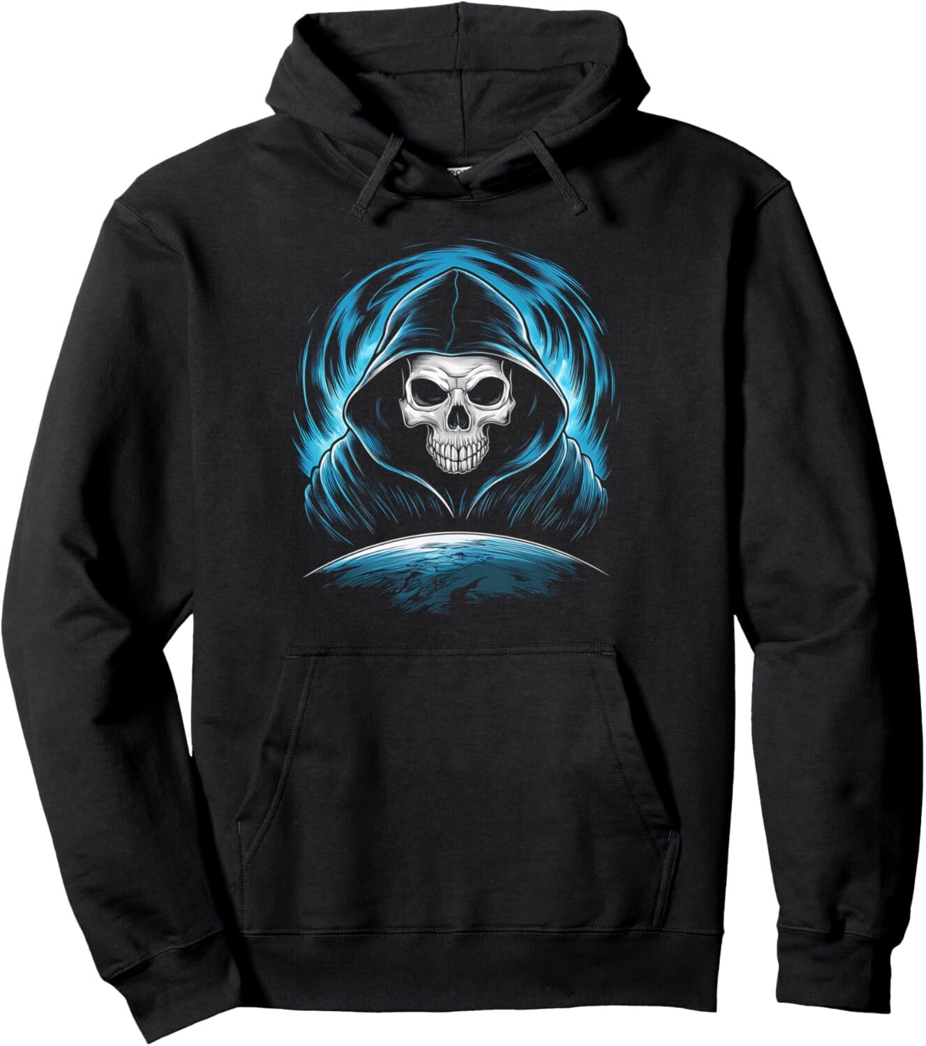 Halloween Hoodie for Mens Womens Skull Hooded Death In The Sky Graphic Tees Pullover Hoodies