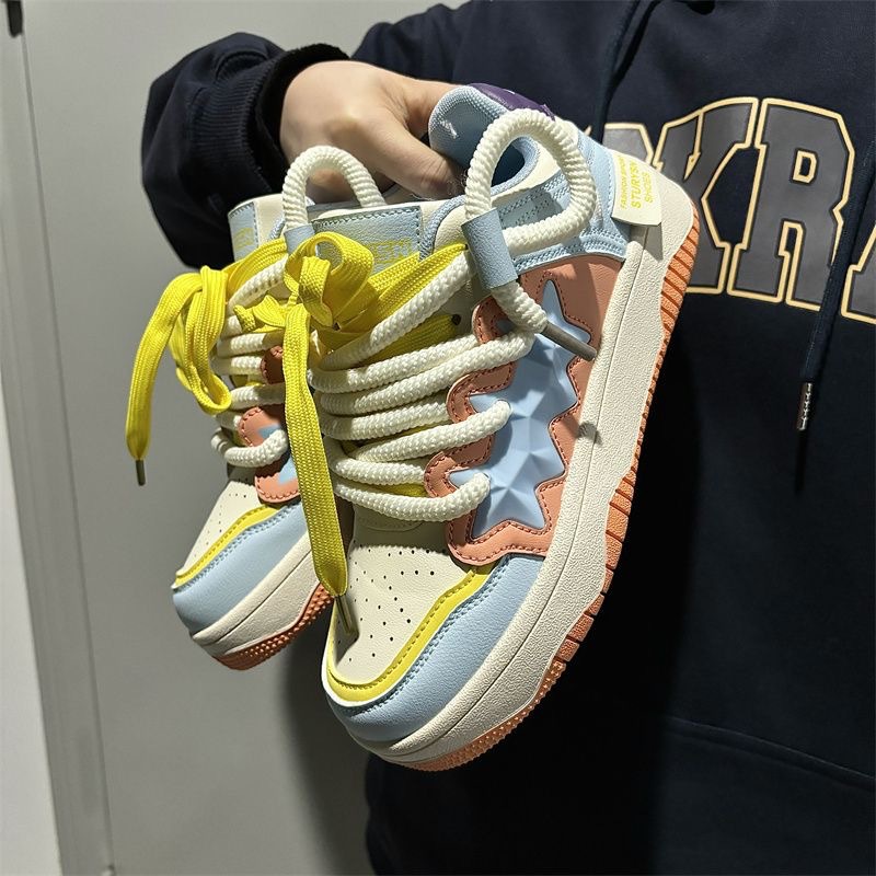 Women's Hong Kong style casual versatile thick soled retro trendy sports shoes 241115