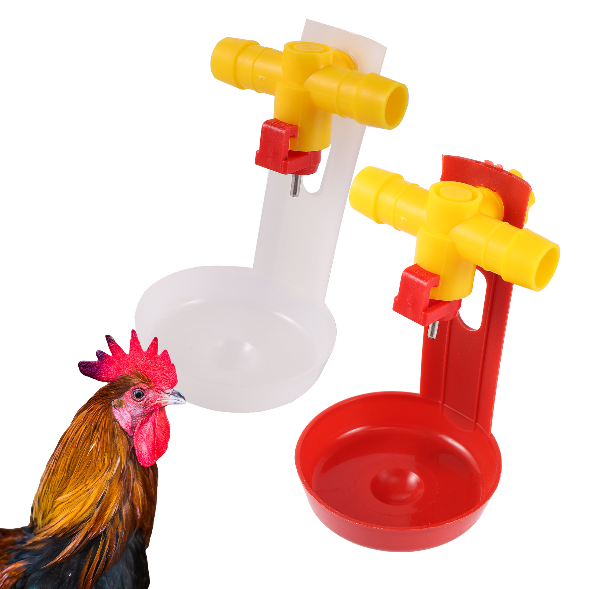 Automatic Chicken Drinking Cup Waterer Bowl Kit Farm Coop Poultry Waterer Drinking Water Feeder Poultry Feeding Supplies 50 Pcs