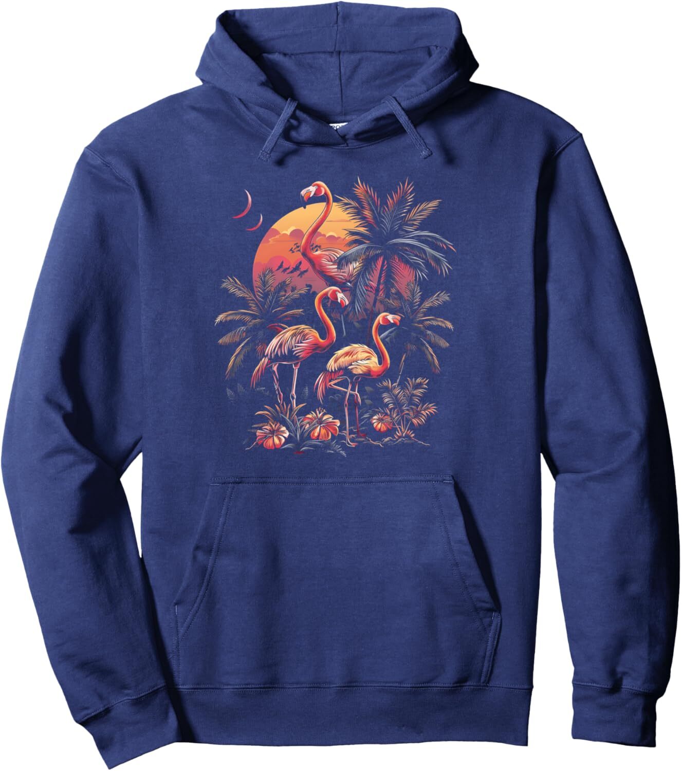 Hoodie for Mens Womens Flamingo Paradise Tropical Sunset Palm Tree Graphic Tees Pullover Hoodie Graphic Hoodies sweatshirt