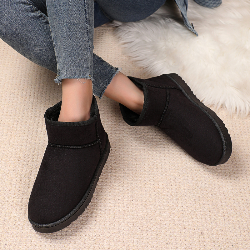 Cotton shoes women's winter boots 2024 new snow boots women plus fleece thickened warm flat short boots women
