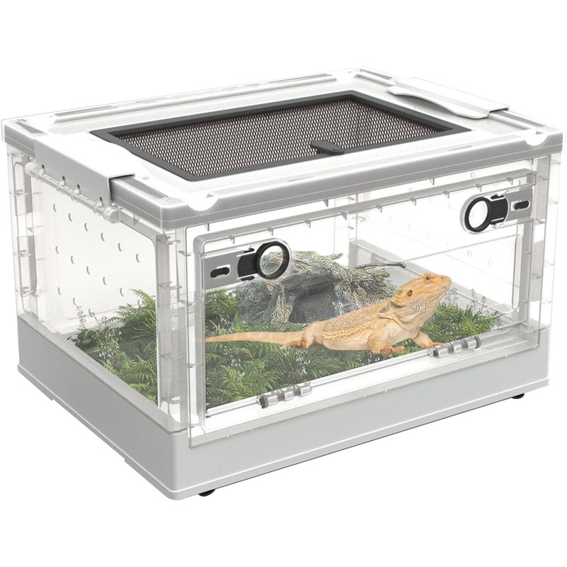 Transparent Plastic Box Breeding Box Reptile Transport Breeding Turtle Tank Box Spider Lizard Snake Frog Breeding Box Portable