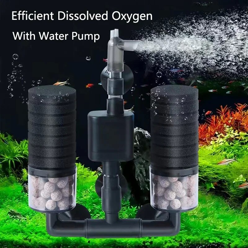 Aquarium Filter With Water Pump For Fish Tank Air Pump Skimmer Biochemical Sponge Filter Aquarium Bio Filters Filtro Aquario