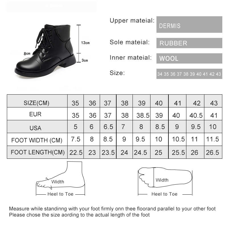 AIYUQI Women's Marton Boots Winter 2024 New British Style Women's Snow Boots Genuine Round Toe Wool Warm Short Boots Women