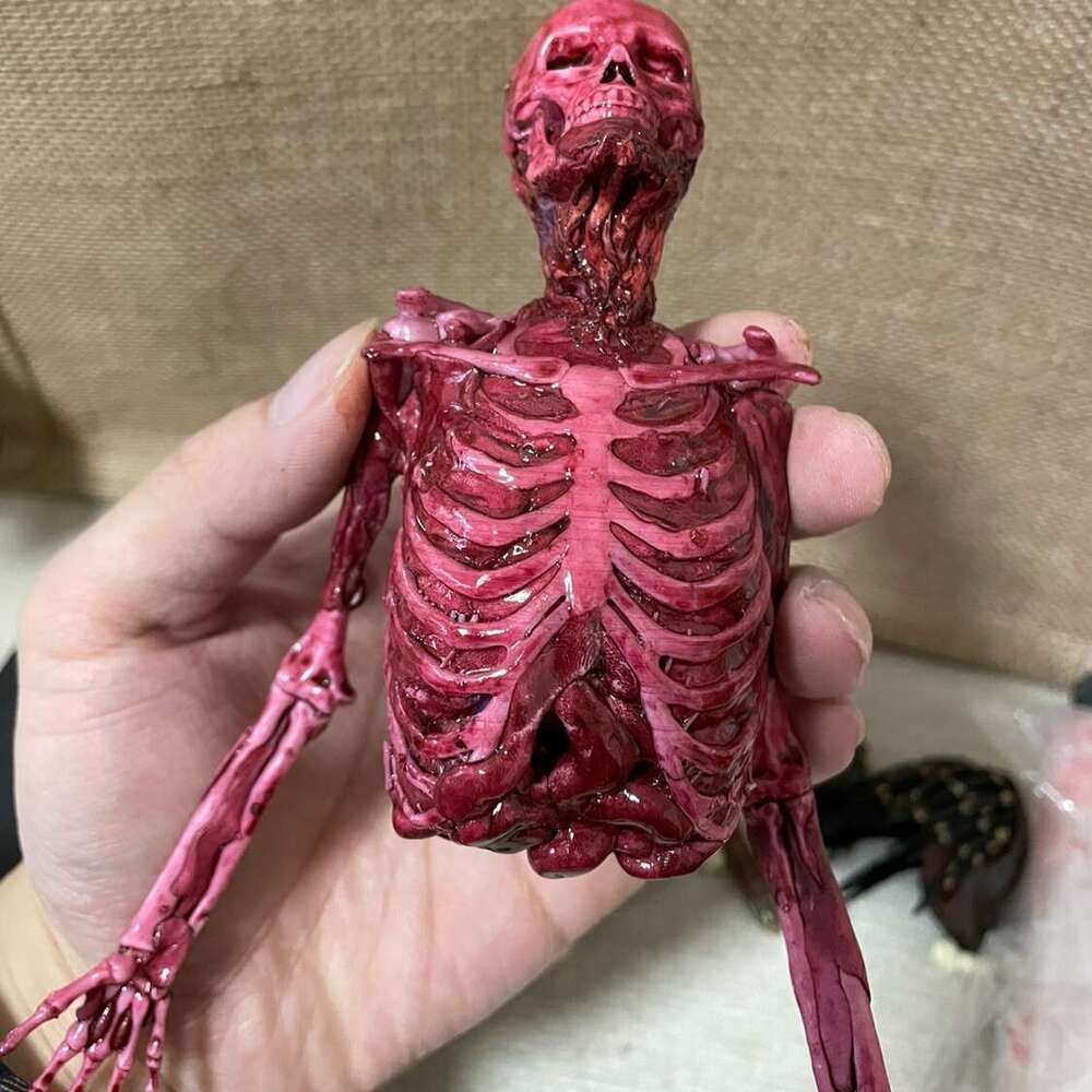 1/12 Scale Half-body Flesh Blood Human Skeleton PVC Model Fit for 6in Action Figure Accessory Toys Scene