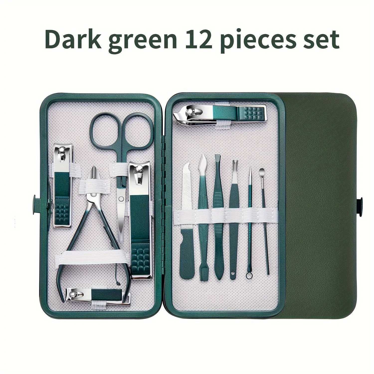 New Stainless Steel Nail Clipper Set Professional Green Grooming Tool Set Home Nail Art SetXJ250116