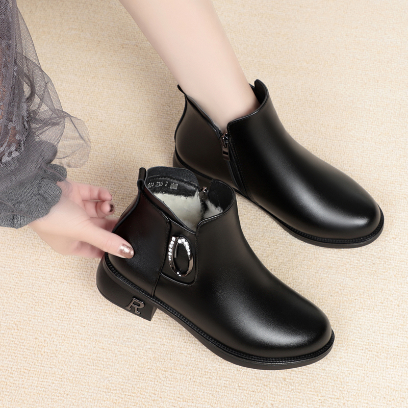 AIYUQI Women's Winter Boots Anti Slip 2024 New Large Size Women's Snow Boots Wool Warm Women's Ankle Boots