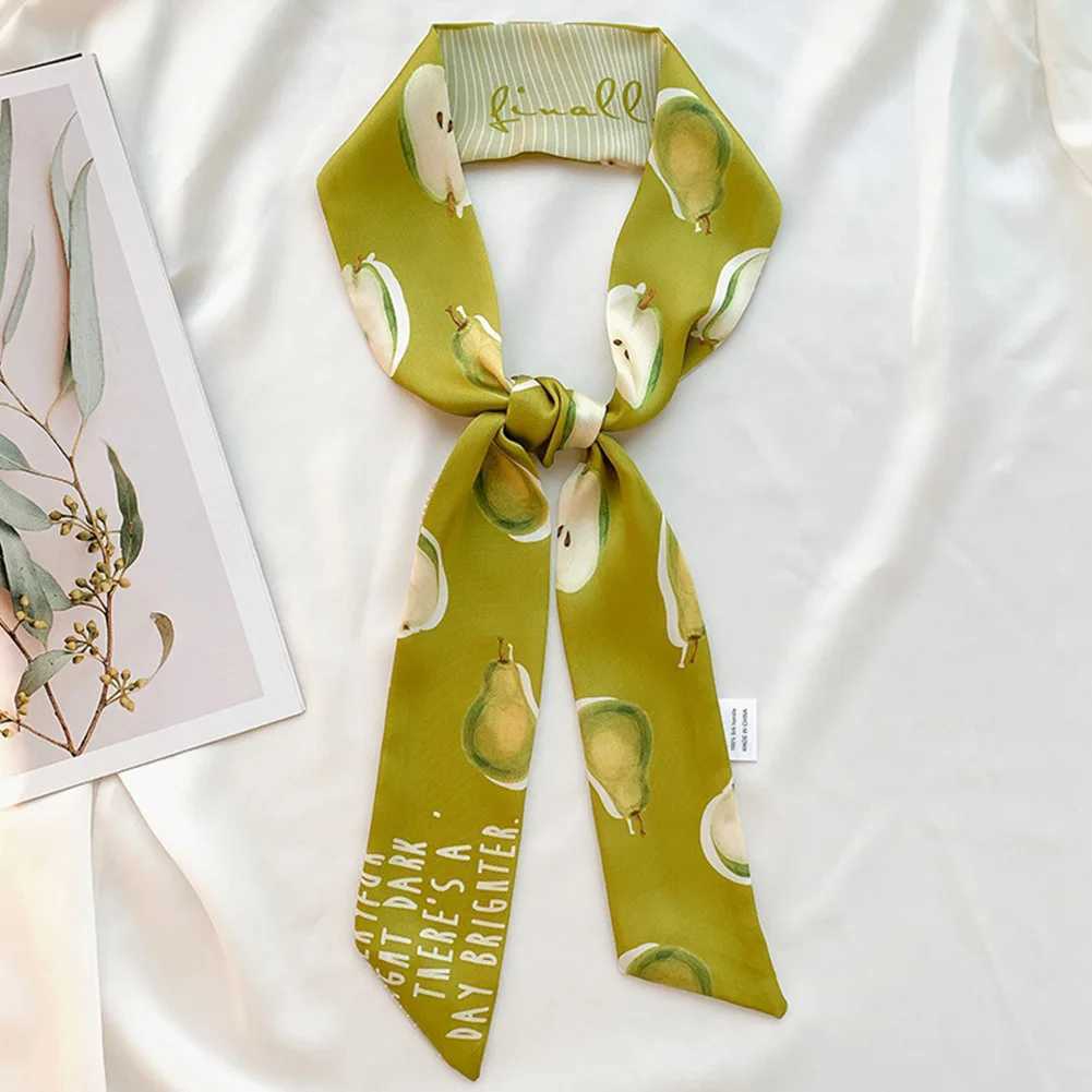 Fashion Spring skinny Scarves for Hair Band Fem Silk Small Scarf Handkerchief Ribbon Ladies Print band Wen X250319