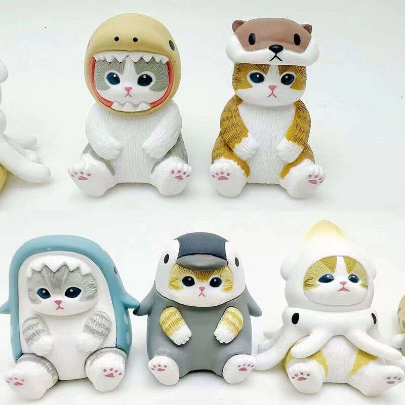 Mofusand Box Shark Cat Figure Toys Cos Marine Organism Dolls Bd Bag Decoration Kids Christmas Gift