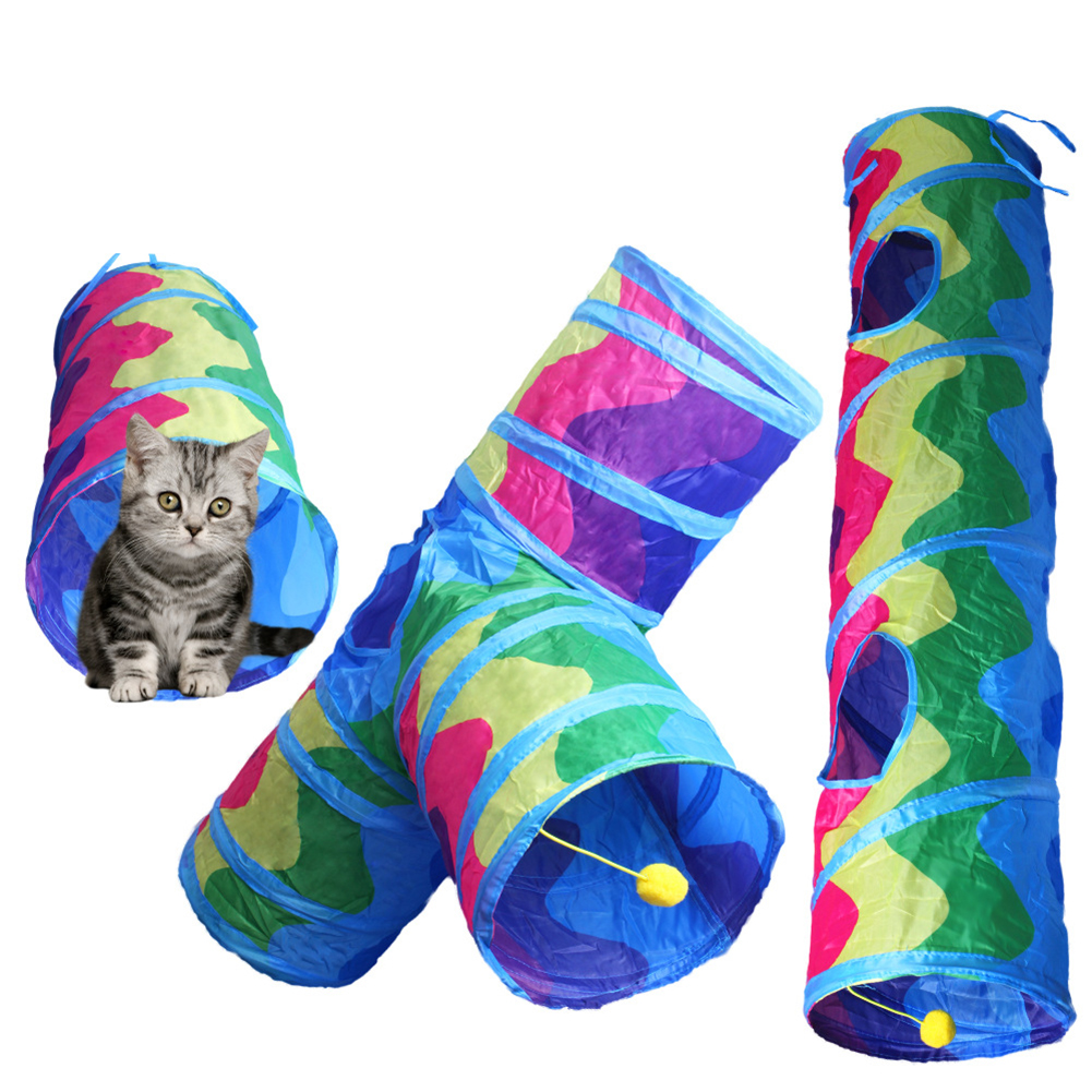 Cat Tunnel With Play Ball Cat Tubes for Indoor Collapsible Cat Play Tunnel, Kitty Tunnel Hole Toy for Kittens Rabbits Small Pets