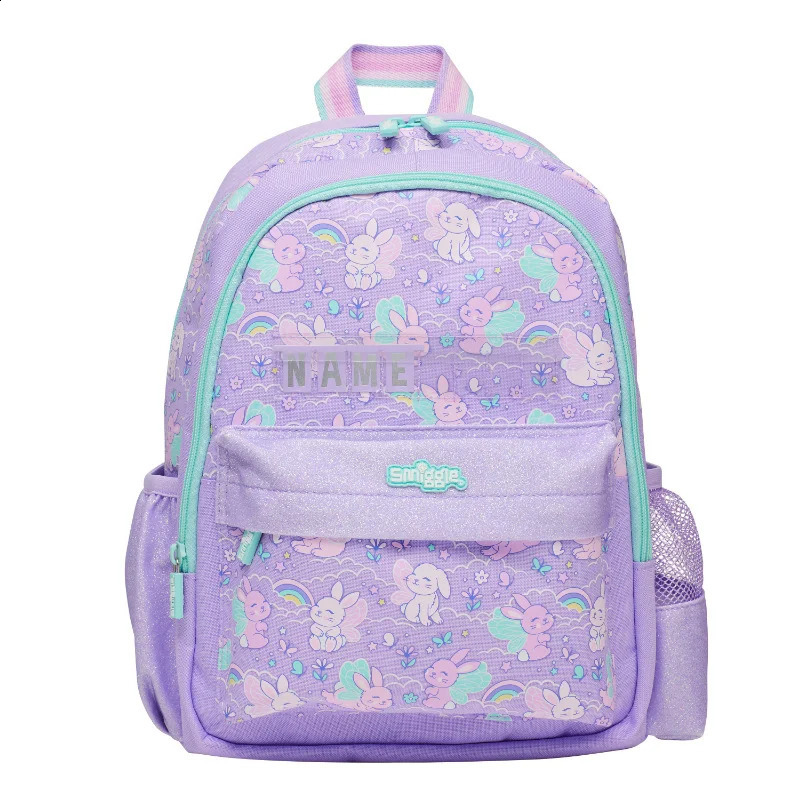 Australian Smiggle original selling childrens backpack girls purple rabbit highquality cute 14 inches 240903