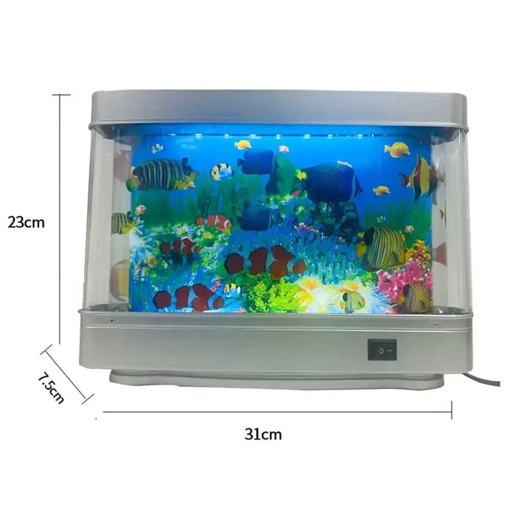 Artificial Tropical Fish Tank Lamps Aquarium Decorative Night Light Virtual Ocean Dynamic LED Table Lamp Cute Room Decor Gift