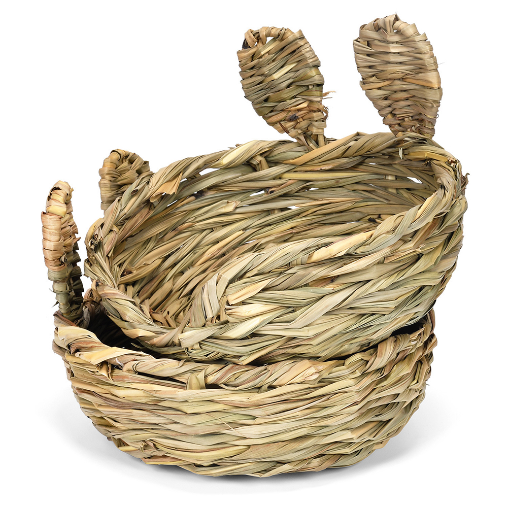 Rabbit Grass Mat Bed Natural Straw Woven Grass Mats Bedding Hand Crafted Grass House for Rabbits, Guinea-Pigs Chinchilla Ferret