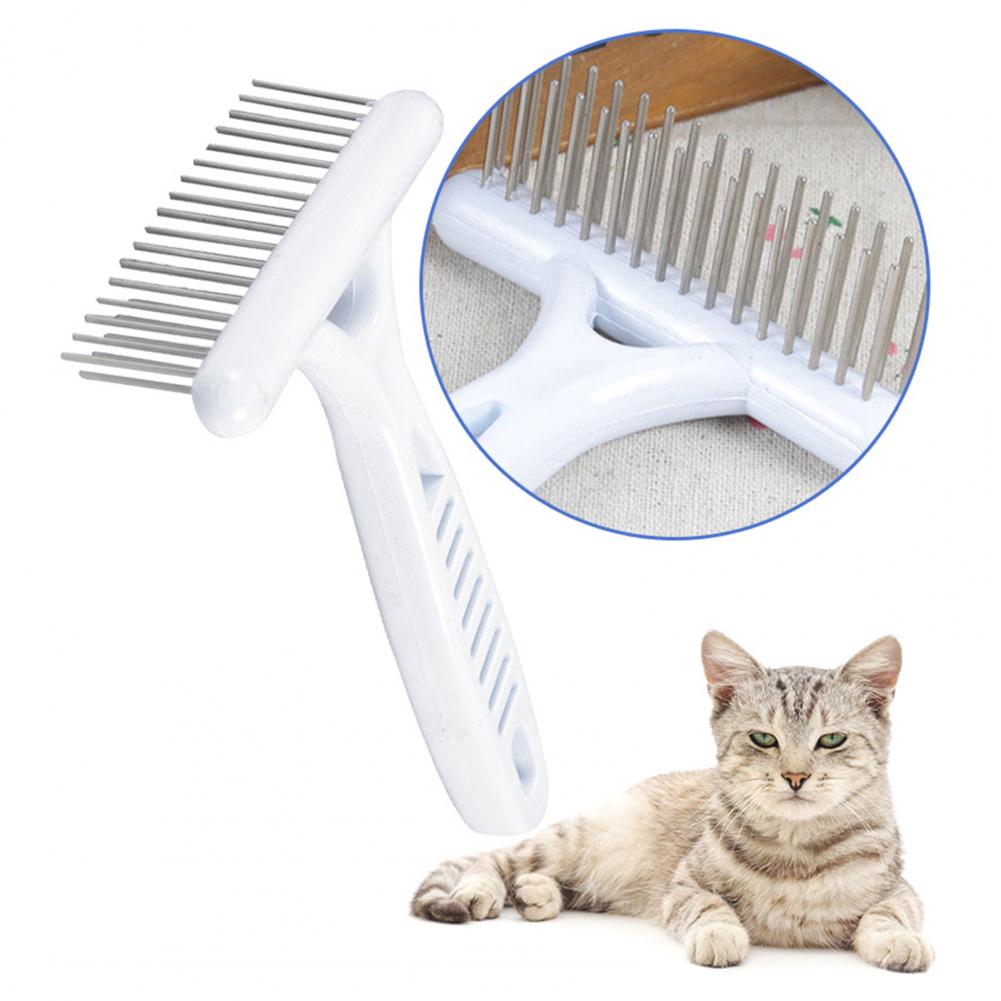 Dog Grooming Tool Pet Hair Removal Tool Stainless Steel Pet Grooming Rake Brush for Short Long Hair Dog Cat Shedding Brush Tool