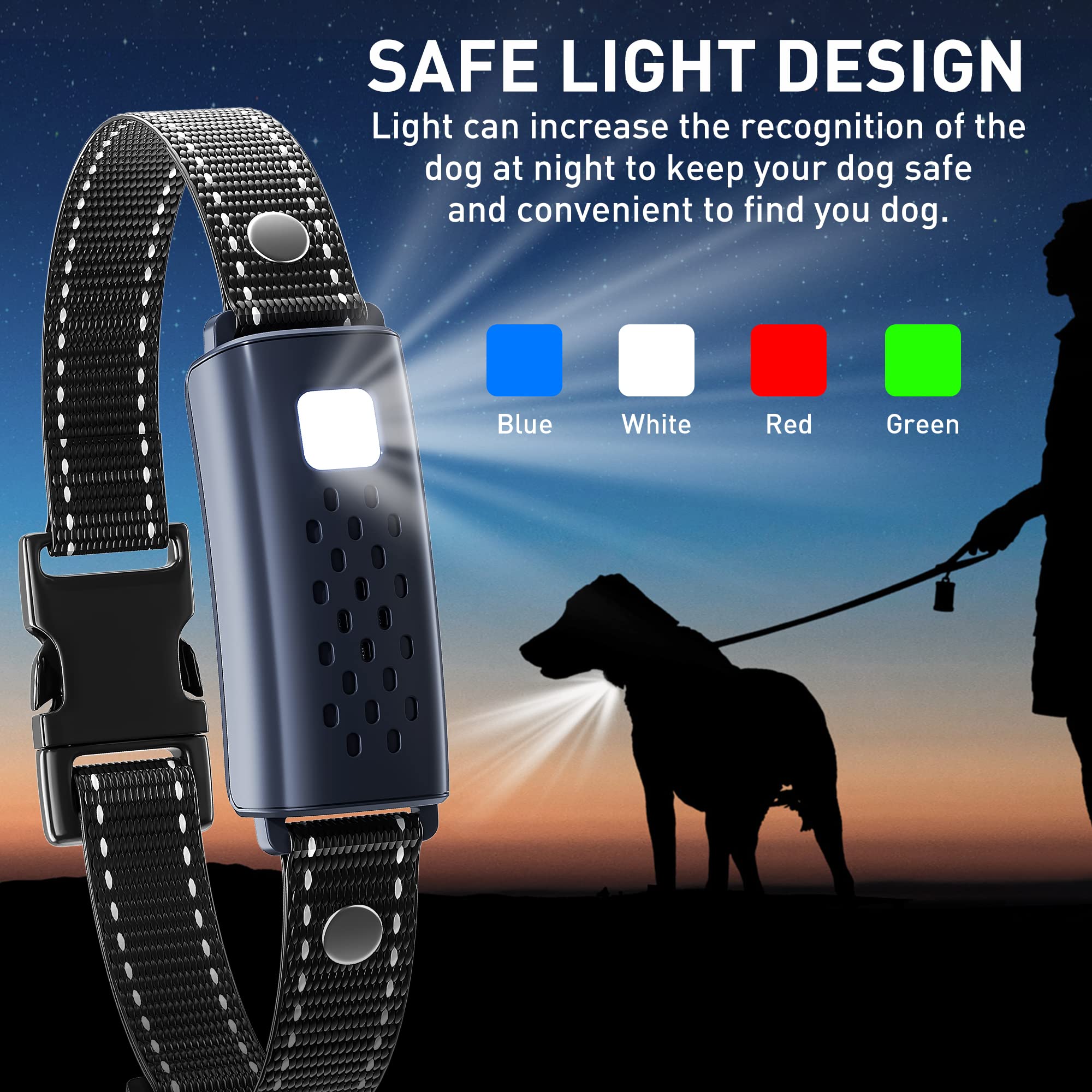3280Ft Electric Dog Training Collar Remote Control Waterproof Pet BehaviorFor 5-120lbs Puppy With Vibration Shock