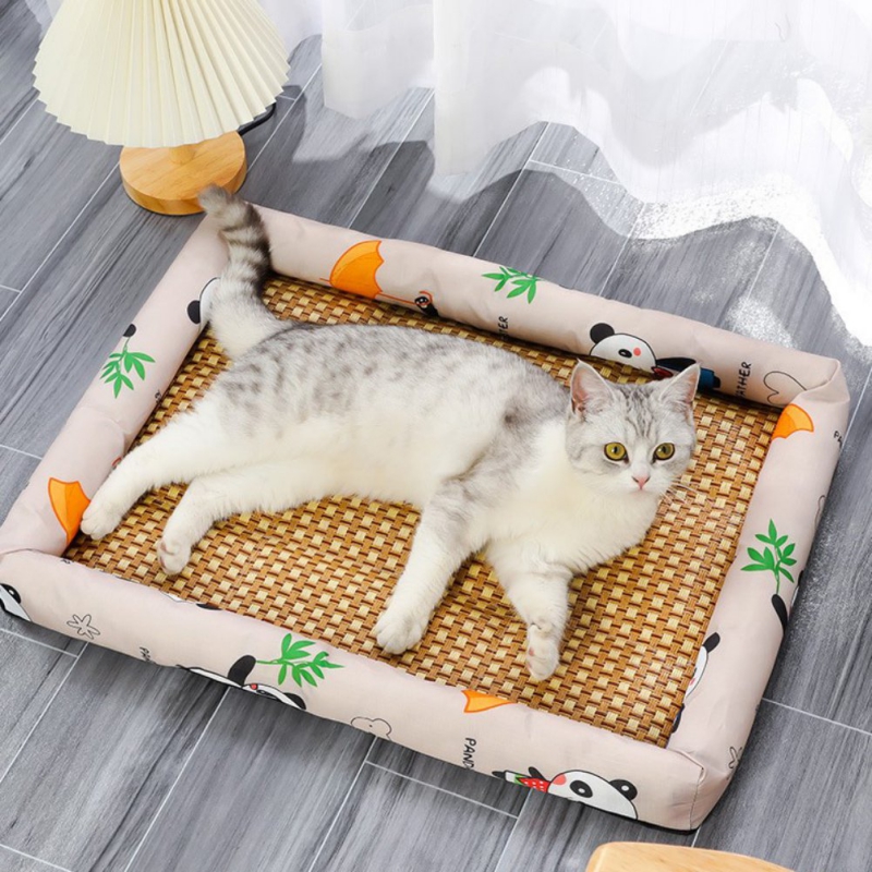Summer Coog Mat House Cat Bed Ice Pad Dog Sleeping For Small Medium Large Dogs Square Nest Pet Kennel